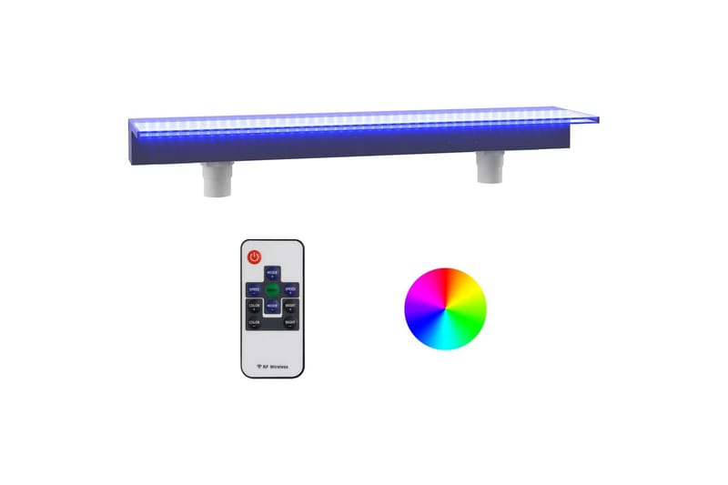 Vesiputous RGB LED-valoilla akryyli 108 cm - Läpinäkyvä - Piha & ulkoaltaat - Piha-alue - Puutarhakoristeet & pihatarvikkeet - Lampi & suihkulähde - Vesiputous lampi
