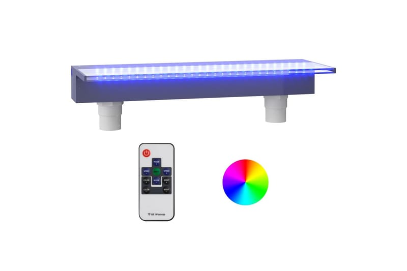 Vesiputous RGB LED-valoilla akryyli 60 cm - Läpinäkyvä - Piha & ulkoaltaat - Piha-alue - Puutarhakoristeet & pihatarvikkeet - Lampi & suihkulähde - Vesiputous lampi