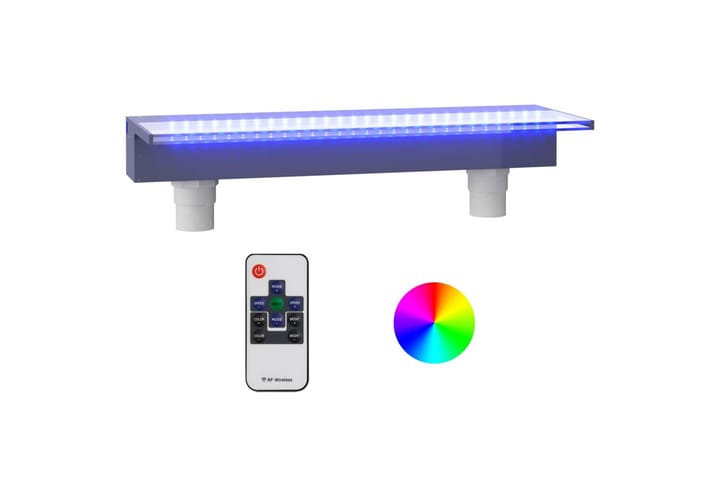 Vesiputous RGB LED-valoilla akryyli 60 cm - Läpinäkyvä - Vesiputous lampi