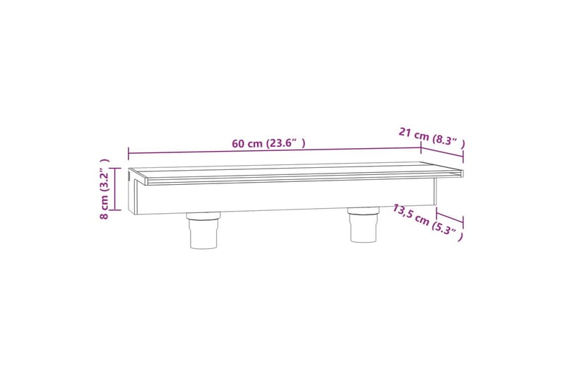 Vesiputous RGB LED-valoilla akryyli 60 cm - Läpinäkyvä - Piha & ulkoaltaat - Piha-alue - Puutarhakoristeet & pihatarvikkeet - Lampi & suihkulähde - Vesiputous lampi