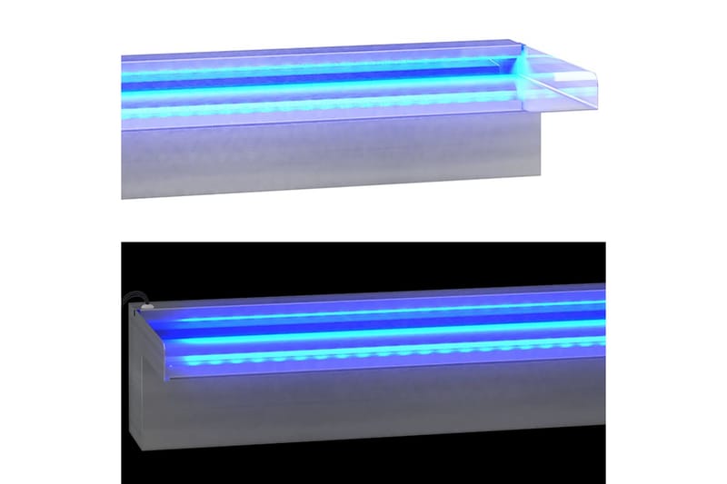 Vesiputous RGB LED-valoilla ruostumaton teräs 108 cm - Hopea - Piha & ulkoaltaat - Piha-alue - Puutarhakoristeet & pihatarvikkeet - Lampi & suihkulähde - Vesiputous lampi