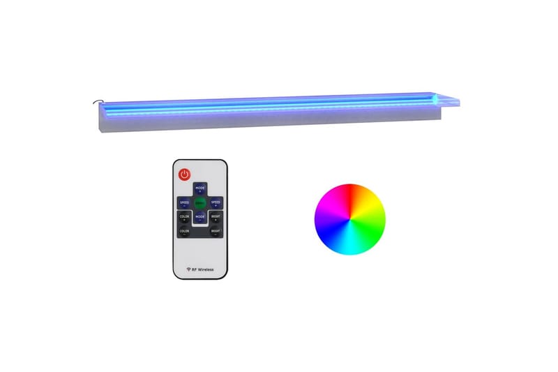 Vesiputous RGB LED-valoilla ruostumaton teräs 108 cm - Hopea - Piha & ulkoaltaat - Piha-alue - Puutarhakoristeet & pihatarvikkeet - Lampi & suihkulähde - Vesiputous lampi