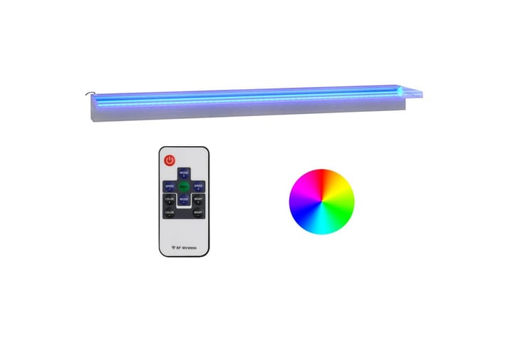 Vesiputous RGB LED-valoilla ruostumaton teräs 108 cm - Hopea - Vesiputous lampi