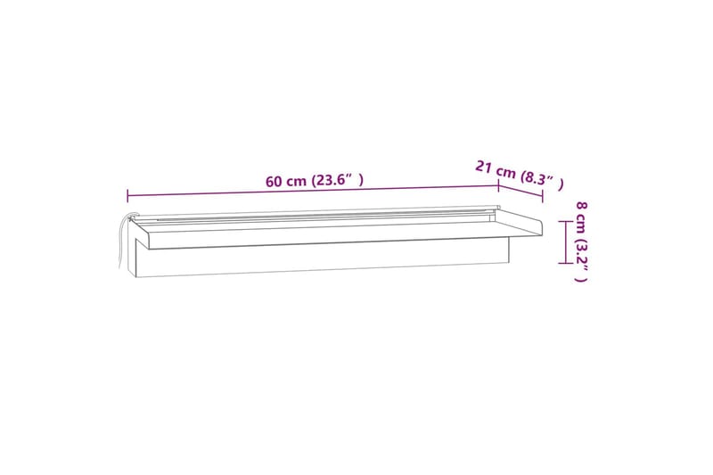 Vesiputous RGB LED-valoilla ruostumaton teräs 60 cm - Hopea - Vesiputous lampi