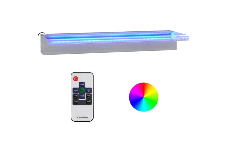 Vesiputous RGB LED-valoilla ruostumaton teräs 60 cm - Hopea - Piha & ulkoaltaat - Piha-alue - Puutarhakoristeet & pihatarvikkeet - Lampi & suihkulähde - Vesiputous lampi
