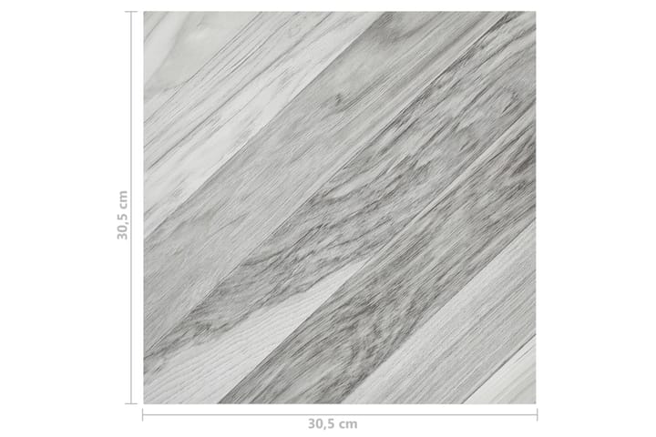 Itsekiinnittyvä lattialankku 55 kpl PVC 5,11 m² harmaa raita - Harmaa - Terassilaatat - Ritilä parvekkeelle - Lattia