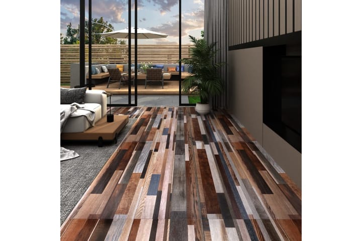 Itsekiinnittyvät PVC-lattialankut 2,51 m² 2 mm monivärinen - Monivärinen - Ritilä parvekkeelle - Lattia - Terassilaatat
