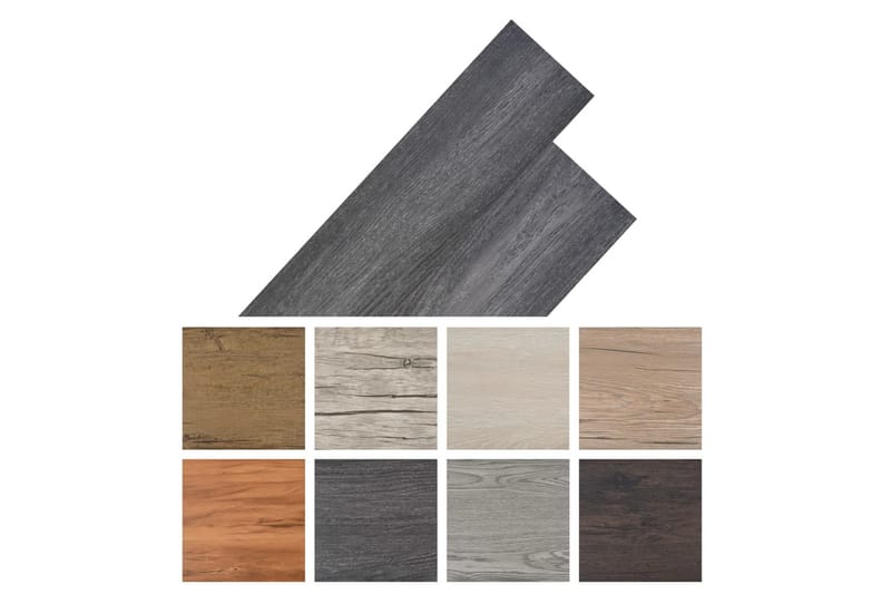 Itsekiinnittyvät PVC-lattialankut 5,21 m² 2 mm - Musta - Piha & ulkoaltaat - Piha-alue - Puutarhakoristeet & pihatarvikkeet - Terassilaatat