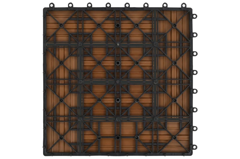 Lattialaatat 11 kpl WPC 30x30 cm 1m² tiikin värinen - Ruskea - Ritilä parvekkeelle - Lattia - Terassilaatat