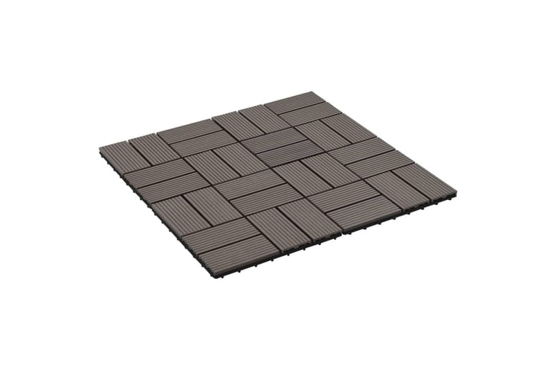 Lattialaatat 11 kpl WPC 30x30 cm 1m² tummanruskea - Ruskea - Ritilä parvekkeelle - Lattia - Terassilaatat