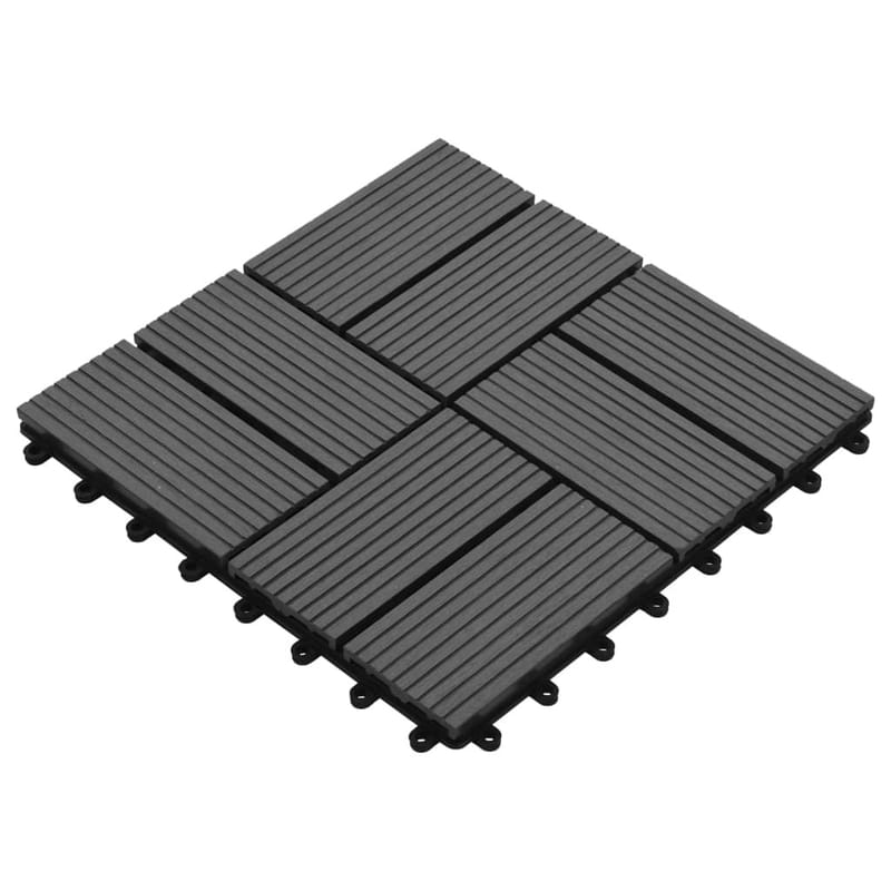 Lattialaatat 11 kpl puumuovikomposiitti 30x30 cm 1m² harmaa - Harmaa - Piha & ulkoaltaat - Piha-alue - Puutarhakoristeet & pihatarvikkeet - Terassilaatat