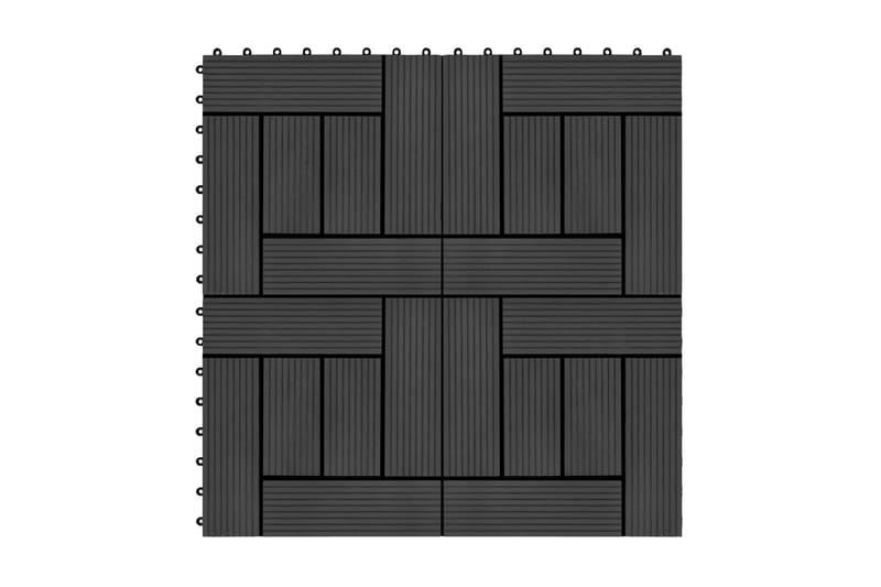 Lattialaatat 11 kpl puumuovikomposiitti 30x30 cm 1m² musta - Musta - Ritilä parvekkeelle - Lattia - Terassilaatat