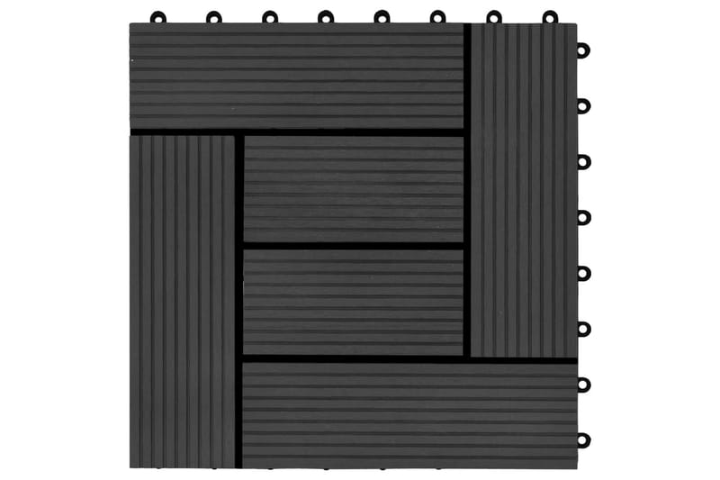 Lattialaatat 11 kpl puumuovikomposiitti 30x30 cm 1m² musta - Musta - Piha & ulkoaltaat - Piha-alue - Puutarhakoristeet & pihatarvikkeet - Terassilaatat