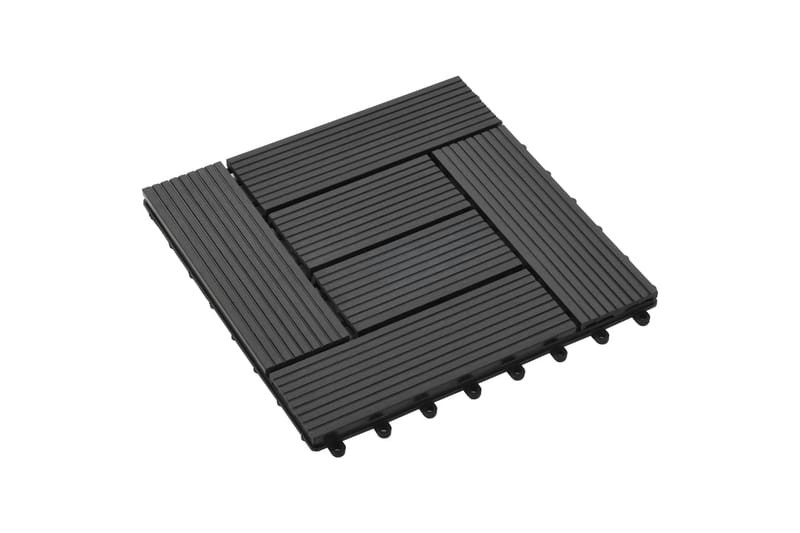 Lattialaatat 11 kpl puumuovikomposiitti 30x30 cm 1m² musta - Musta - Piha & ulkoaltaat - Piha-alue - Puutarhakoristeet & pihatarvikkeet - Terassilaatat