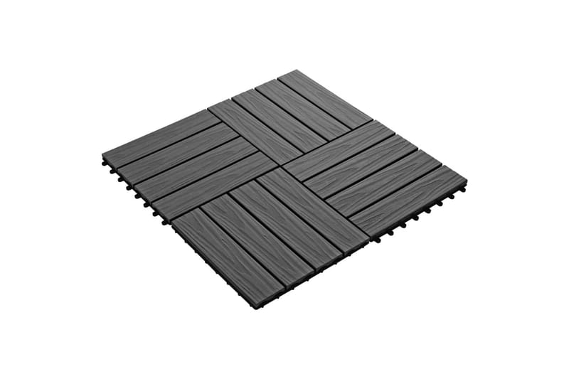 Lattialaatat 11 kpl puumuovikomposiitti 30x30 cm 1m² musta - Musta - Piha & ulkoaltaat - Piha-alue - Puutarhakoristeet & pihatarvikkeet - Terassilaatat