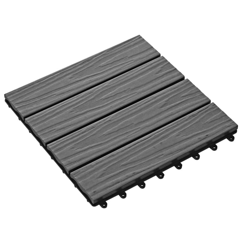 Lattialaatat 11 kpl puumuovikomposiitti 30x30 cm 1m² harmaa - Harmaa - Piha & ulkoaltaat - Piha-alue - Puutarhakoristeet & pihatarvikkeet - Terassilaatat