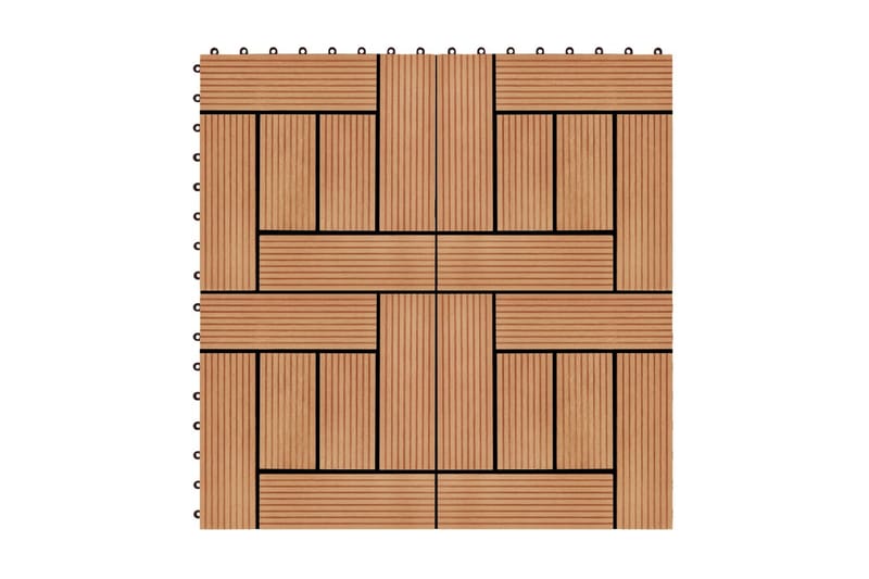 Lattialaatat 22 kpl 30x30cm 2m² puukomposiitti tiikinvärinen - Ruskea - Ritilä parvekkeelle - Lattia - Terassilaatat