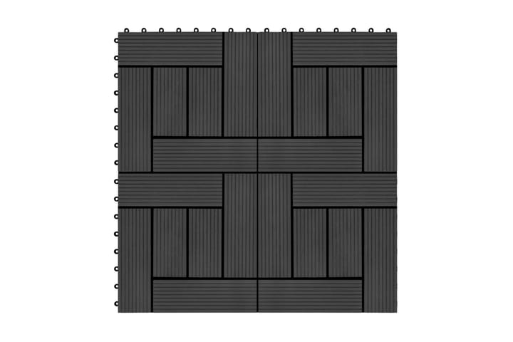 Lattialaatat 22 kpl 30x30cm 2m² puukomposiitti musta - Musta - Ritilä parvekkeelle - Lattia - Terassilaatat