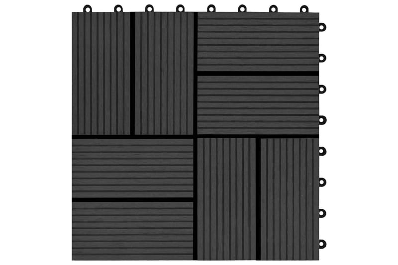 Lattialaatat 22 kpl 30x30cm 2m² puukomposiitti musta - Musta - Piha & ulkoaltaat - Piha-alue - Puutarhakoristeet & pihatarvikkeet - Terassilaatat