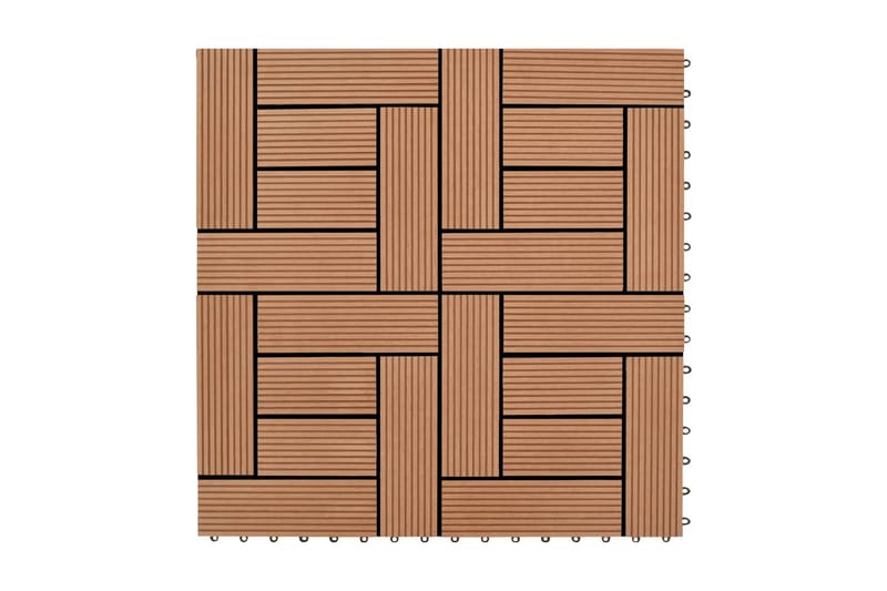 Lattialaatat 22 kpl 30x30cm 2m² puukomposiitti ruskea - Ruskea - Ritilä parvekkeelle - Lattia - Terassilaatat