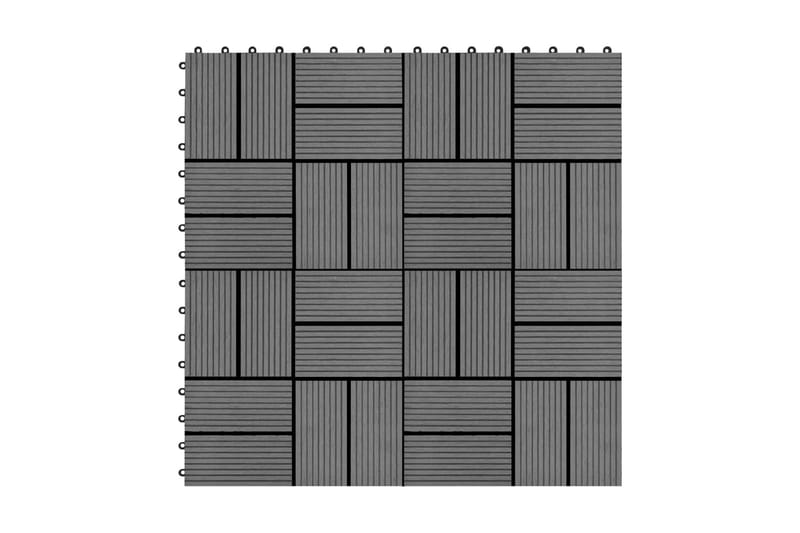 Lattialaatat 22 kpl 30x30cm 2m² puukomposiitti harmaa - Harmaa - Ritilä parvekkeelle - Lattia - Terassilaatat