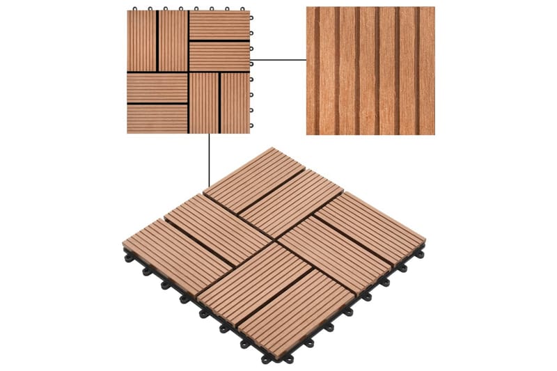 Lattialaatat 22 kpl 30x30cm 2m² puukomposiitti ruskea - Ruskea - Piha & ulkoaltaat - Piha-alue - Puutarhakoristeet & pihatarvikkeet - Terassilaatat