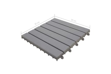 Terassilaatat 10kpl laveeraus 30x30cm täysi akaasiapuu - Harmaa - Piha & ulkoaltaat - Piha-alue - Puutarhakoristeet & pihatarvikkeet - Terassilaatat
