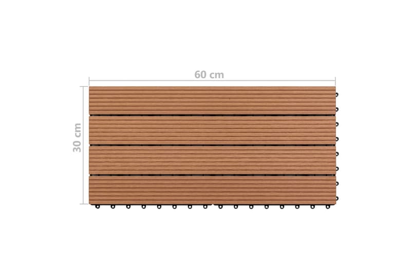 WPC-laatat 60x30 cm 6 kpl 1m² ruskea - Ruskea - Piha & ulkoaltaat - Piha-alue - Puutarhakoristeet & pihatarvikkeet - Terassilaatat