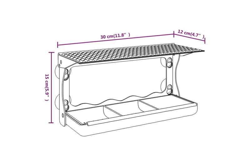 Linnun ikkunasyöttölaitteet 2 kpl akryyli 30x12x15 cm - Läpinäkyvä - Piha & ulkoaltaat - Piha-alue - Puutarhakoristeet & pihatarvikkeet - Lintulauta