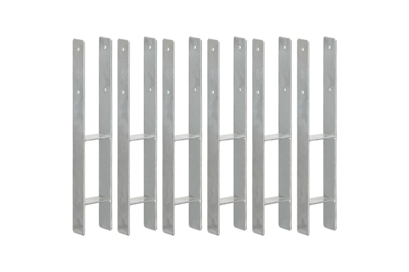 Aita-ankkurit 6 kpl hopea 9x6x60 cm galvanoitu teräs - Piha & ulkoaltaat - Piha-alue - Puutarhakoristeet & pihatarvikkeet - Ovikatos