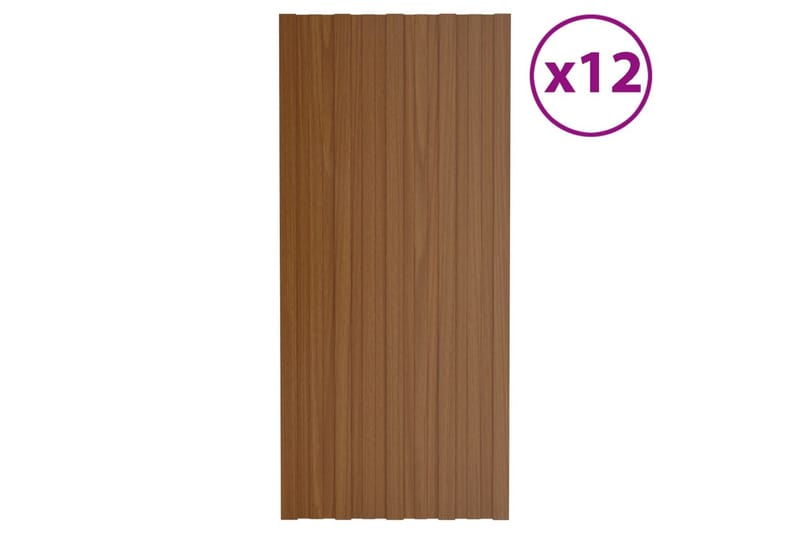 Kattopaneeli 12 kpl galvanoitu teräs ruskea 100x45 cm - Piha & ulkoaltaat - Piha-alue - Puutarhakoristeet & pihatarvikkeet - Ovikatos
