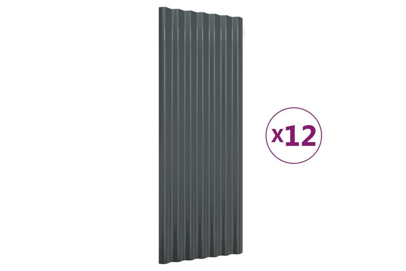 Kattopaneeli 12 kpl jauhemaalattu teräs antrasiitti 100x36 c - Antrasiitti - Piha & ulkoaltaat - Piha-alue - Puutarhakoristeet & pihatarvikkeet - Ovikatos