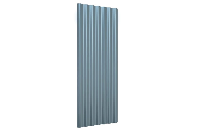 Kattopaneeli 12 kpl jauhemaalattu teräs harmaa 100x36 cm - Harmaa - Piha & ulkoaltaat - Piha-alue - Puutarhakoristeet & pihatarvikkeet - Ovikatos