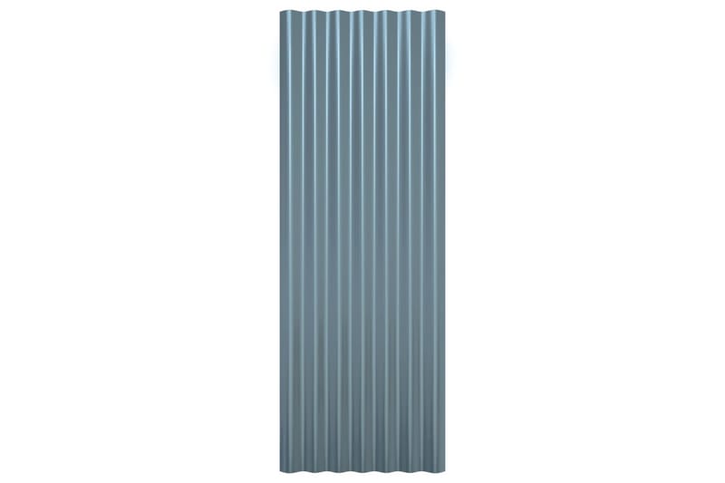 Kattopaneeli 12 kpl jauhemaalattu teräs harmaa 100x36 cm - Harmaa - Piha & ulkoaltaat - Piha-alue - Puutarhakoristeet & pihatarvikkeet - Ovikatos