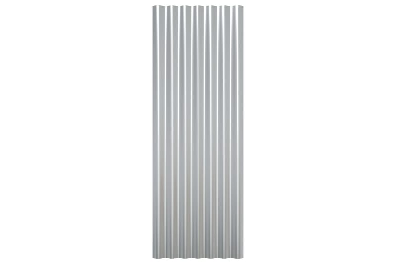 Kattopaneeli 12 kpl jauhemaalattu teräs hopea 100x36 cm - Hopea - Piha & ulkoaltaat - Piha-alue - Puutarhakoristeet & pihatarvikkeet - Ovikatos