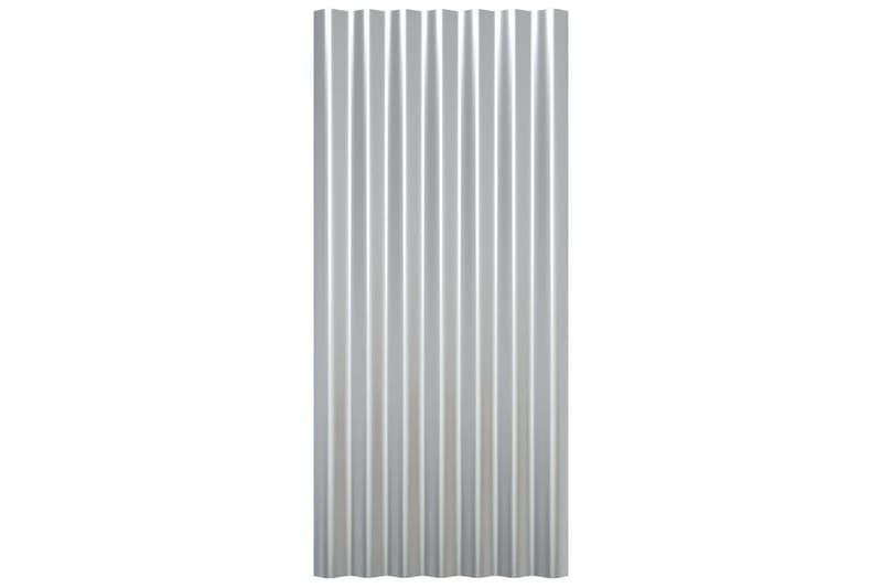 Kattopaneeli 12 kpl jauhemaalattu teräs hopea 80x36 cm - Hopea - Piha & ulkoaltaat - Piha-alue - Puutarhakoristeet & pihatarvikkeet - Ovikatos