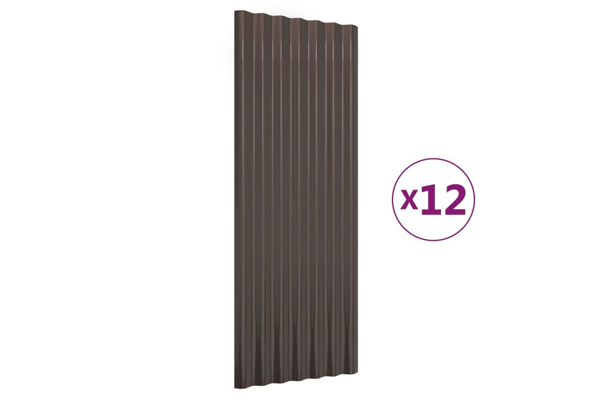 Kattopaneeli 12 kpl jauhemaalattu teräs ruskea 100x36 cm - Ruskea - Piha & ulkoaltaat - Piha-alue - Puutarhakoristeet & pihatarvikkeet - Ovikatos