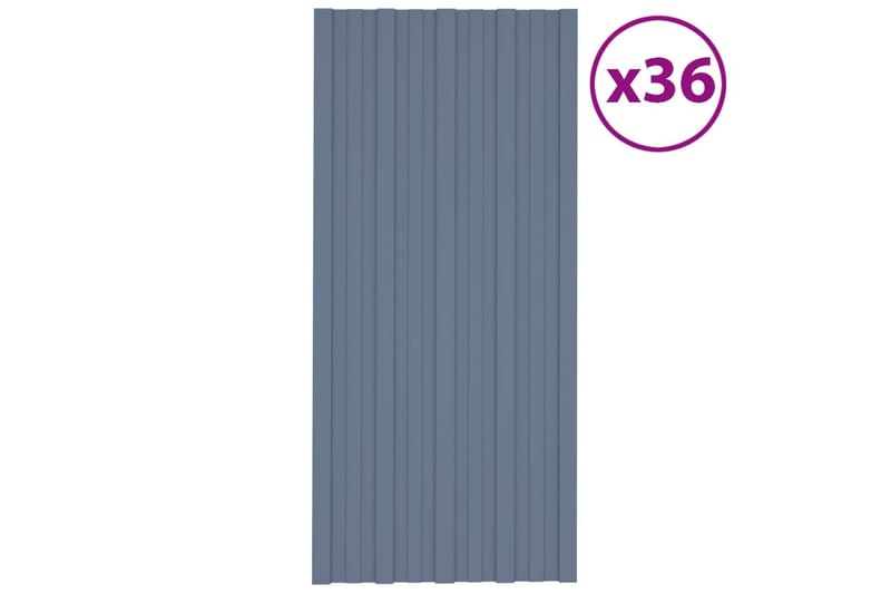 Kattopaneeli 36 kpl galvanoitu teräs harmaa 100x45 cm - Piha & ulkoaltaat - Piha-alue - Puutarhakoristeet & pihatarvikkeet - Ovikatos
