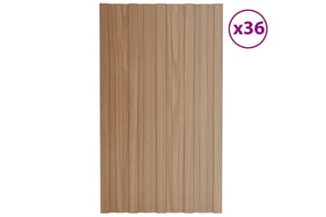 Kattopaneeli 36 kpl galvanoitu teräs vaalea puu 80x45 cm - Piha & ulkoaltaat - Piha-alue - Puutarhakoristeet & pihatarvikkeet - Ovikatos