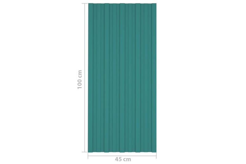 Kattopaneeli 36 kpl galvanoitu teräs vihreä 100x45 cm - Ovikatos