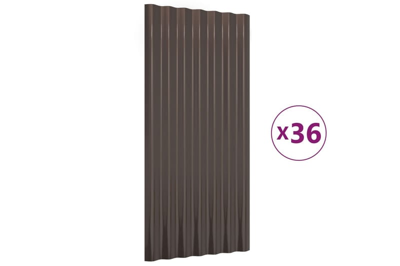 Kattopaneeli 36 kpl jauhemaalattu teräs ruskea 80x36 cm - Ruskea - Piha & ulkoaltaat - Piha-alue - Puutarhakoristeet & pihatarvikkeet - Ovikatos