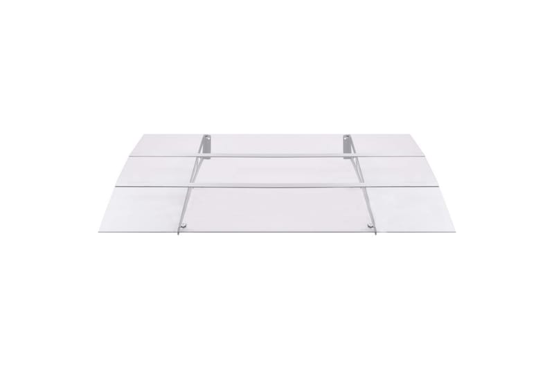 Ovikatos hopea ja läpinäkyvä 150x90 cm polykarbonaatti - Läpinäkyvä - Piha & ulkoaltaat - Piha-alue - Puutarhakoristeet & pihatarvikkeet - Ovikatos