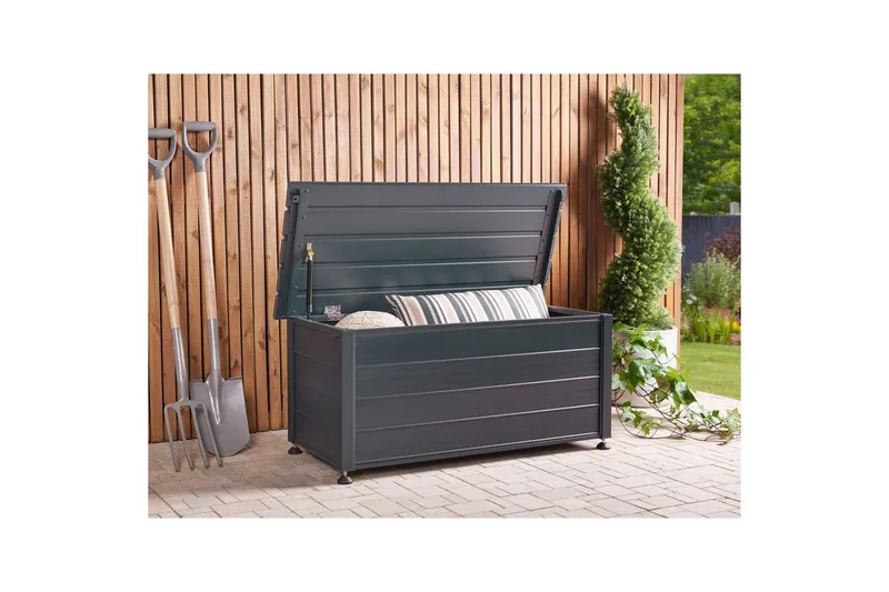 Låda Beliani Campalto Brun, 113x50x52 cm NO_BRAND Grey - Puutarhakalusteet - Säilytyslaatikot & kalustesuojat - Säilytyslaatikot ulos