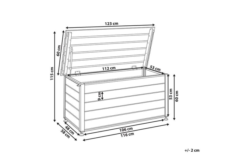 Låda Beliani Campalto Brun, 123x60x60 cm Brown - Puutarhakalusteet - Säilytyslaatikot & kalustesuojat - Säilytyslaatikot ulos