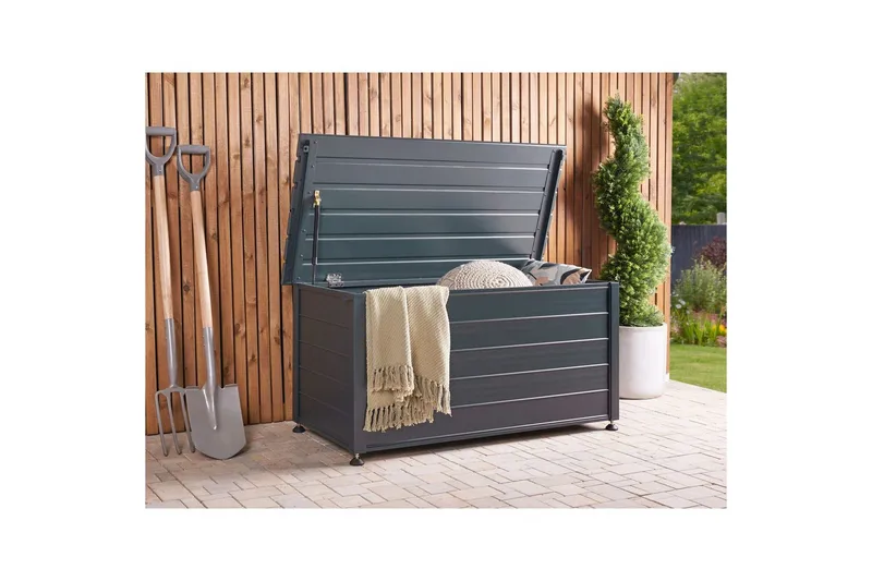 Låda Beliani Campalto Brun, 123x60x60 cm Grey - Puutarhakalusteet - Säilytyslaatikot & kalustesuojat - Säilytyslaatikot ulos