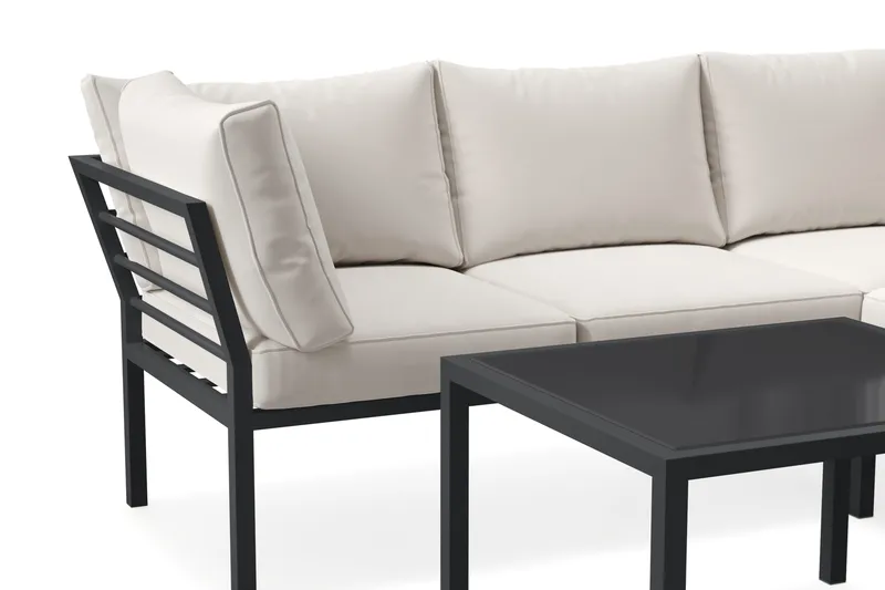 Ariany Kulmasohva Ulkokäyttöön - Musta - Puutarhakalusteet - Terassiryhmät - Oleskeluryhmät