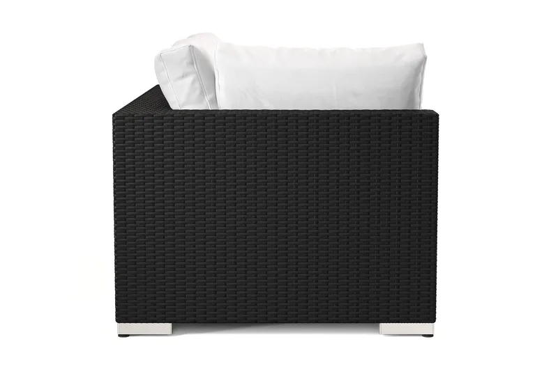 Bahamas Oikea Moduuli Ulkokäyttöön 140 cm Polyrottinkia - Musta - Puutarhakalusteet - Tarvikkeet ulos - Tee se itse-moduulit - Oikeamoduuli ulkosohva