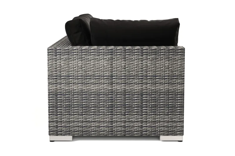 Bahamas Oikea Moduuli Ulkokäyttöön 140 cm Polyrottinkia - Harmaa - Puutarhakalusteet - Tarvikkeet ulos - Tee se itse-moduulit - Oikeamoduuli ulkosohva