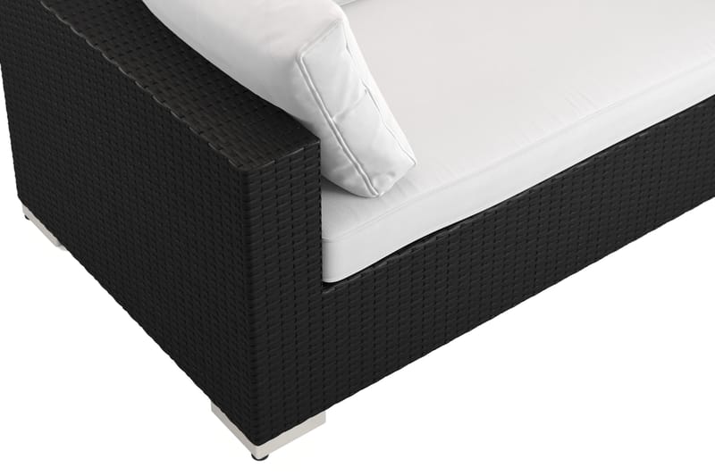 Bahamas Oikea Moduuli Ulkokäyttöön 140 cm Polyrottinkia - Musta - Puutarhakalusteet - Tarvikkeet ulos - Tee se itse-moduulit - Oikeamoduuli ulkosohva