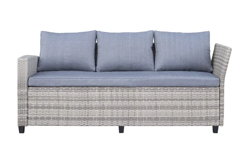 James Light Suuri L-muotoinen Käännettävä Ulkolounge-ryhmä Polyrottingista Säilytystilalla ja Harmailla Pehmusteilla - Harmaa - Puutarhakalusteet - Terassiryhmät - Oleskeluryhmät